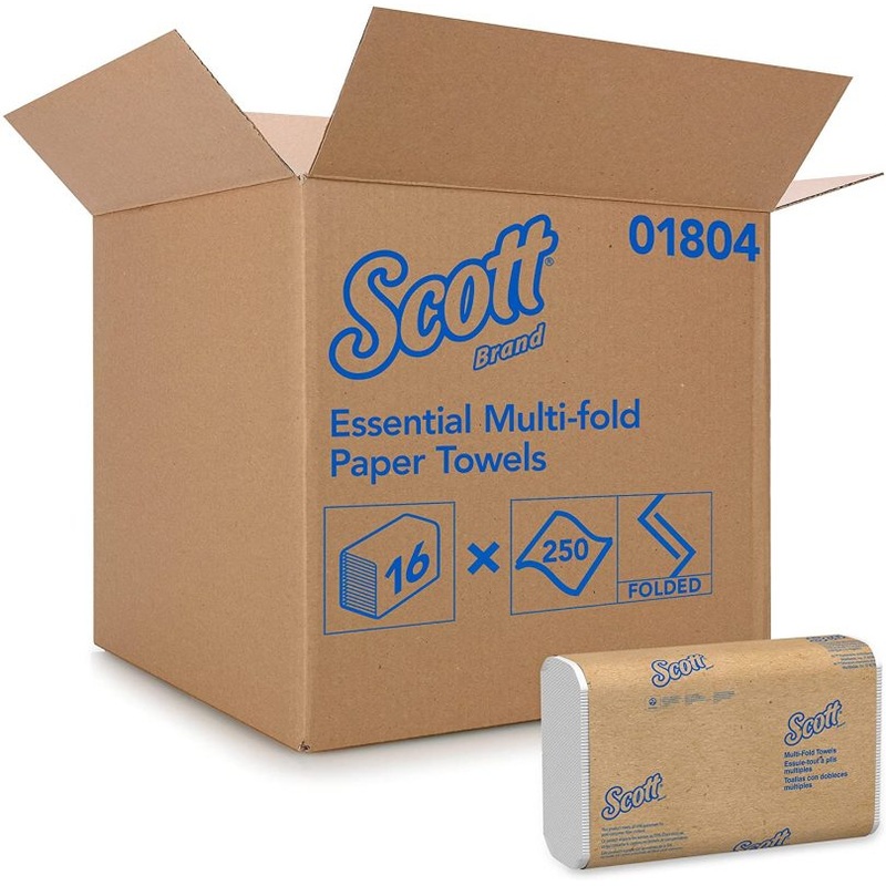 Scott Essential Multifold Paper Towels, 16 Packs/Case, 250 Multifold