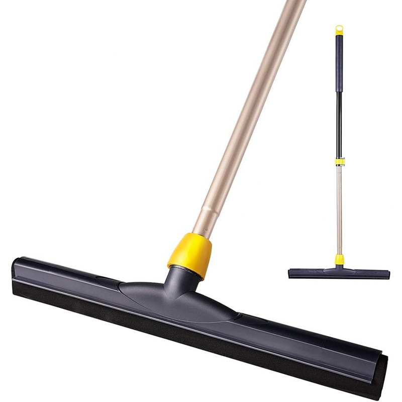 Yocada Floor Squeegee Scrubber 54in Long Adjustable Telescopic Pole Heavy Duty