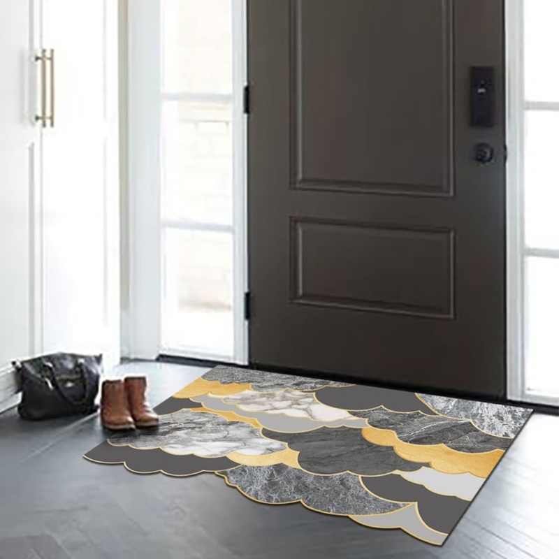 2′ x 3′ Morden Creat Novelty Non-slip Front Door Mat PVC Stain Resistant Entryway Rug