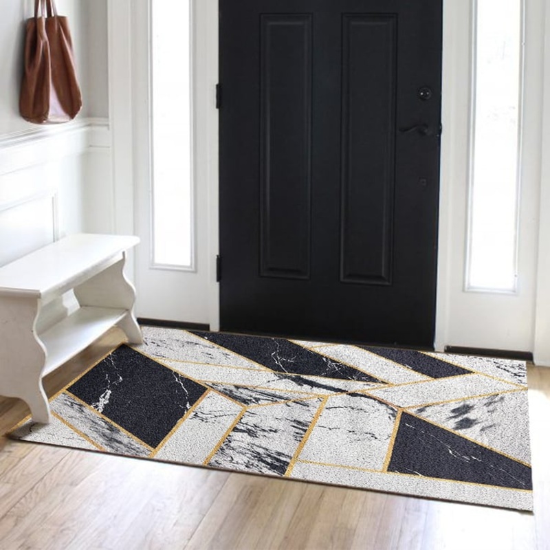 2′ x 3′ Morden Geometry Non-slip Front Door Mat PVC Entryway Rug
