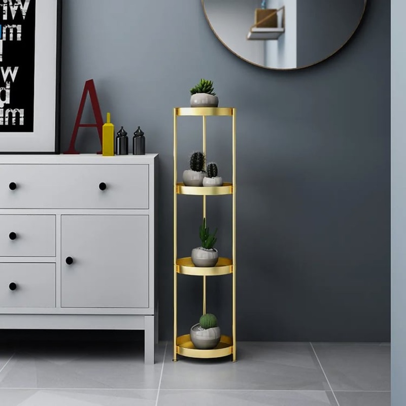 4-Tier Modern Free-Standing Bathroom Shelf in Gold