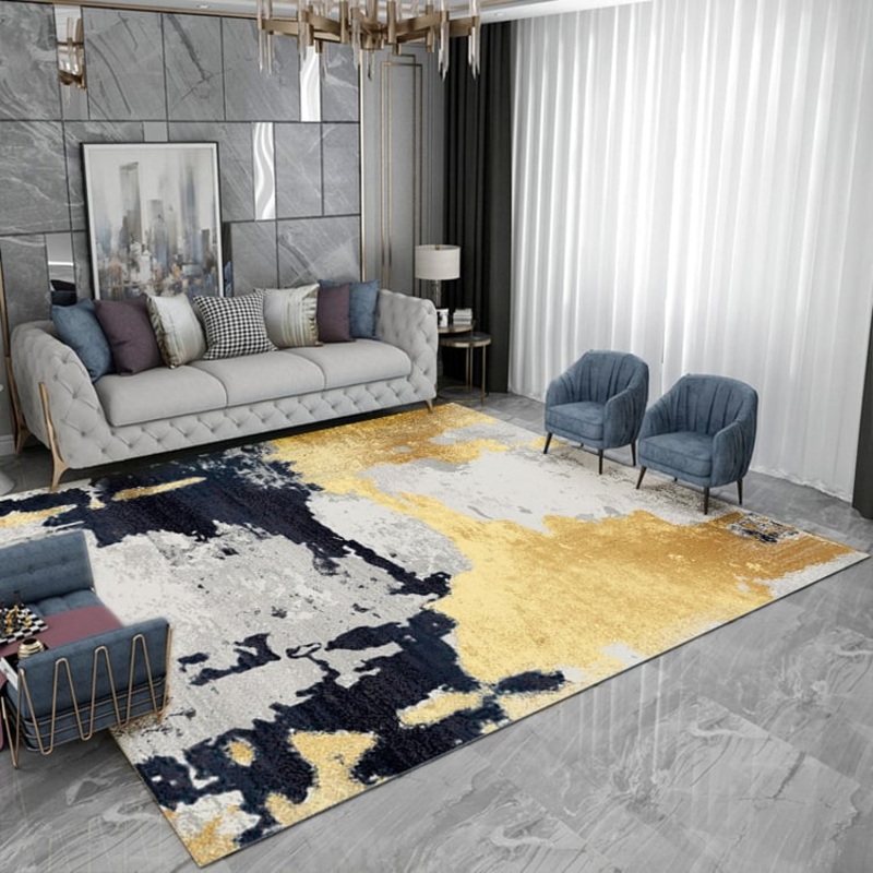 6′ x 9′ Modern Abstract Painting Multi-colored Rectangle Area Nylon Rug