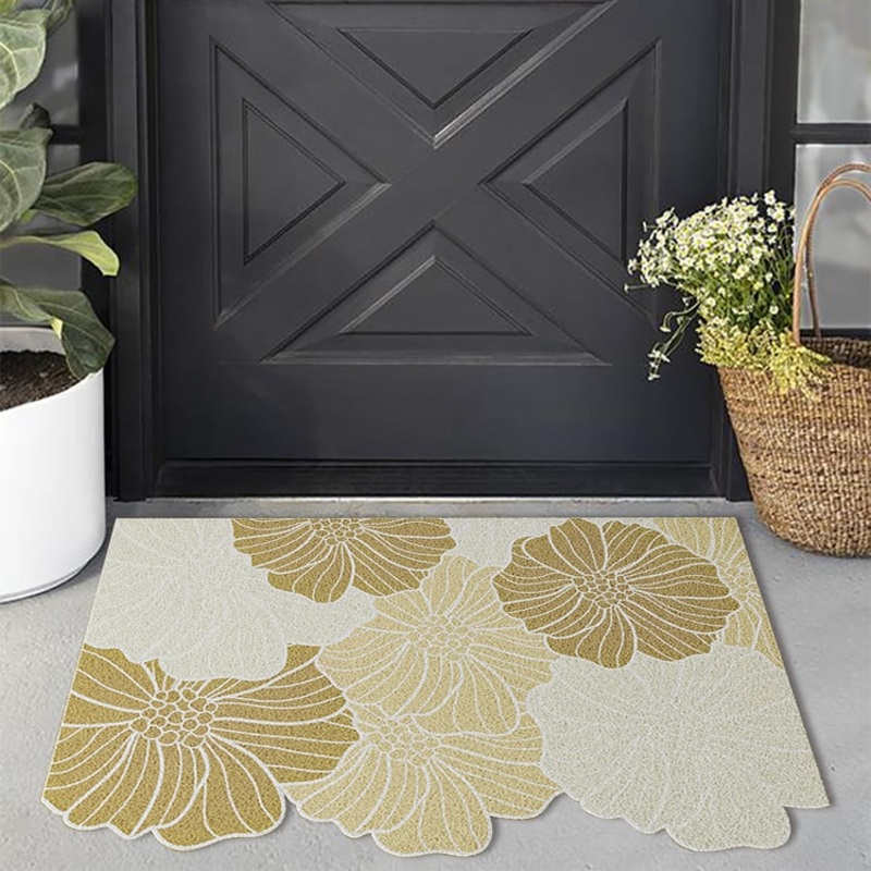 Morden Brown Flowers Novelty Mat Non-slip Entryway Rug 2′ x 3′