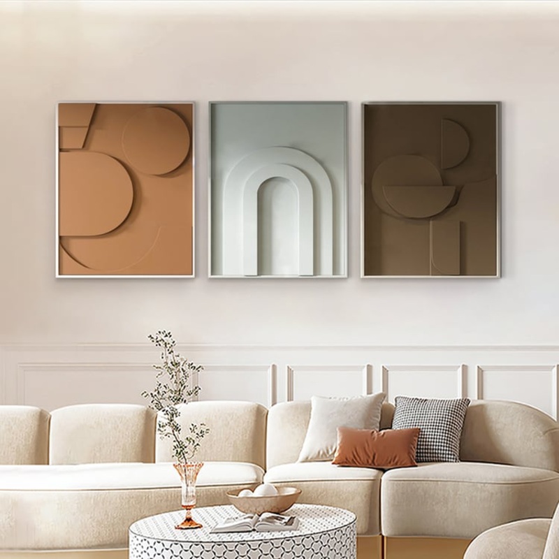 3 Pieces Geometric Abstract Wall Art Decor Set Modern Canvas Print Living Room