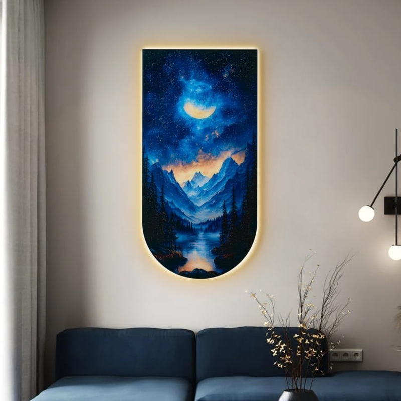 31.5″ Galaxy Wall Hanging with Warm LED Light & Remote Control