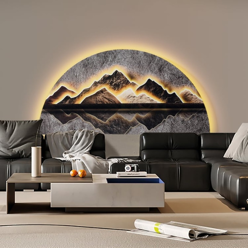 31.5″ Modern Abstract LED Lighting Wall Decorative Painting Living Room Decorative
