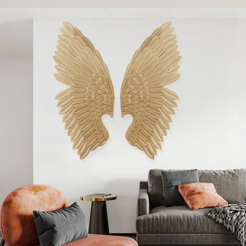 32.7″ Luxury 2 Pieces Gold Wing Wall Decor Home Angel Wing Art Set