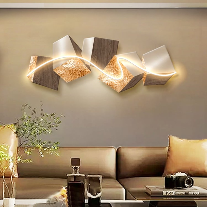 39.4″ LED Acrylic Abstract Geometric Wall Decor Modern Art Living Room Bedroom