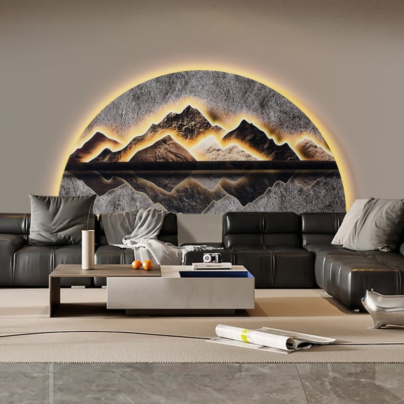 49.2″ Modern Abstract LED Lighting Wall Decorative Painting Living Room Decorative