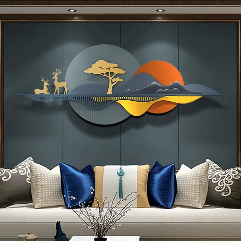 59″ Modern 3D Unique Metal Nature Landscape Wall Decor Art for Living Room Bedroom