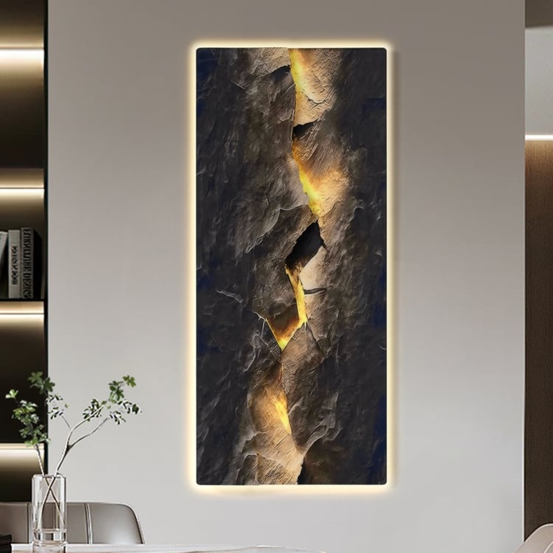 Extra-Large Modern LED Wall Art with Backlit Light Home Decor  USB Powered