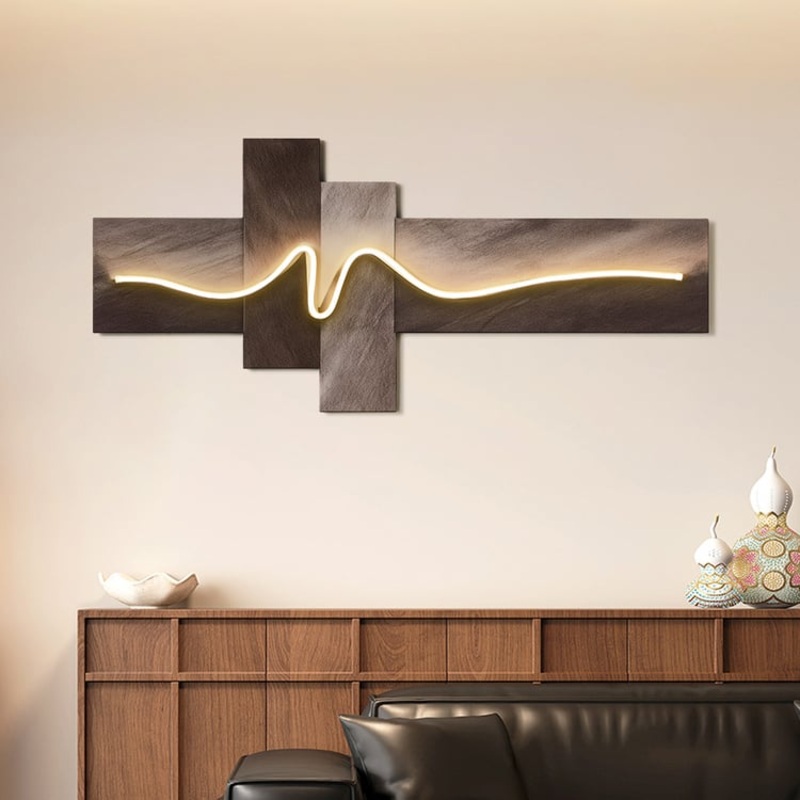 Golden Wave LED Wall Art  USB Powered (47.2”)