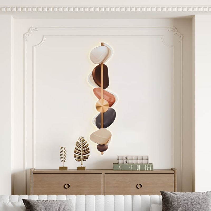 Modern Abstract Stone Pattern Acrylic Wall Accent with LED Backlighting