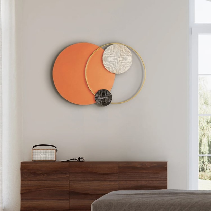 Modern Big Metal Geometric Circles Wall Decor Unique Home Living Room Hanging Wall Art