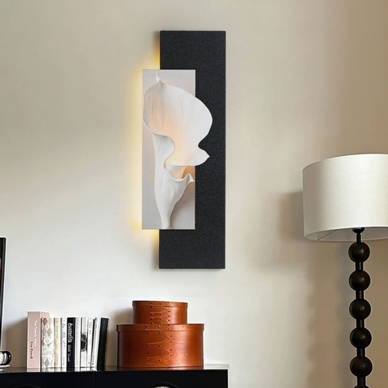 Modern Sandstone Texture LED Canvas Painting Wall Accent in Black & White