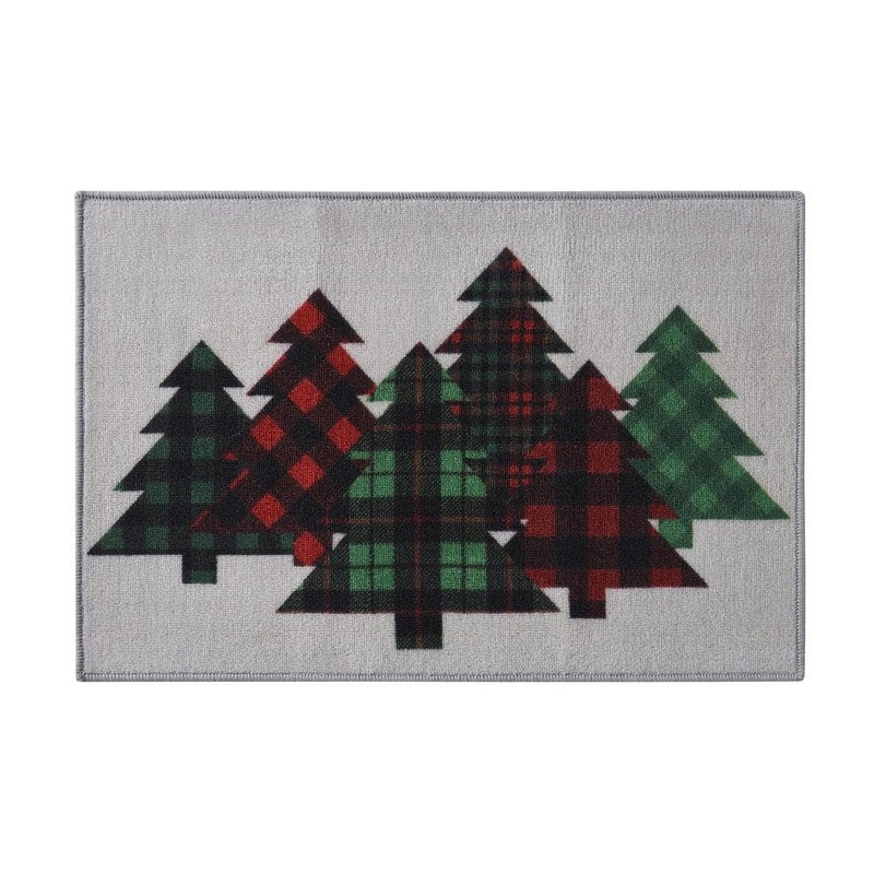 VCNY Home Christmas Tree Multicolor 2 ft. x 3 ft. Plaid Polyester Rectangle Indoor Scatter Rug PT5-SRG-2030-IN-MULTI