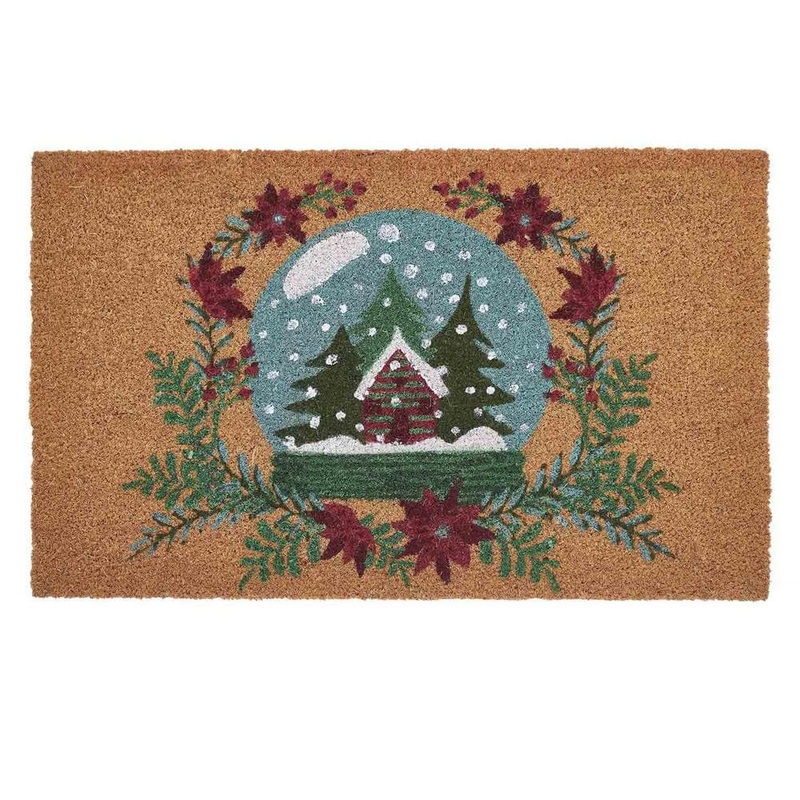 VCNY Home Snowglobe Multicolor 18 in. x 30 in. Coir Christmas Outdoor Doormat S55-MAT-1830-AZ-MULTI