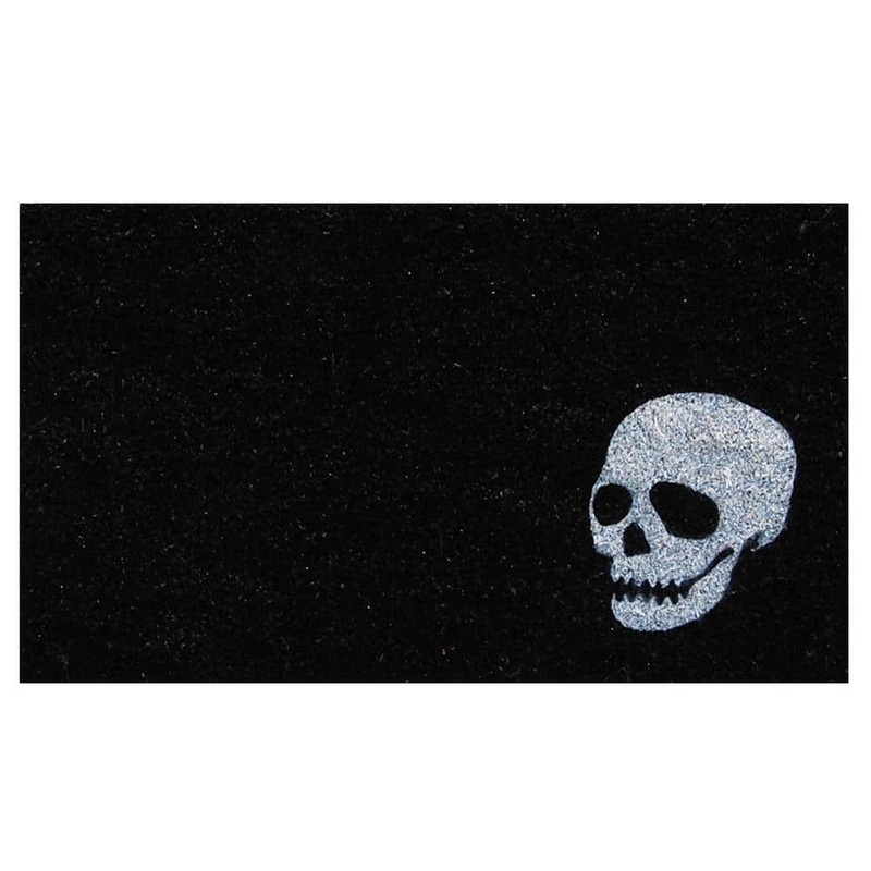 Calloway Mills White Skull 17 in. x 29 in. Coir Door Mat 153601729