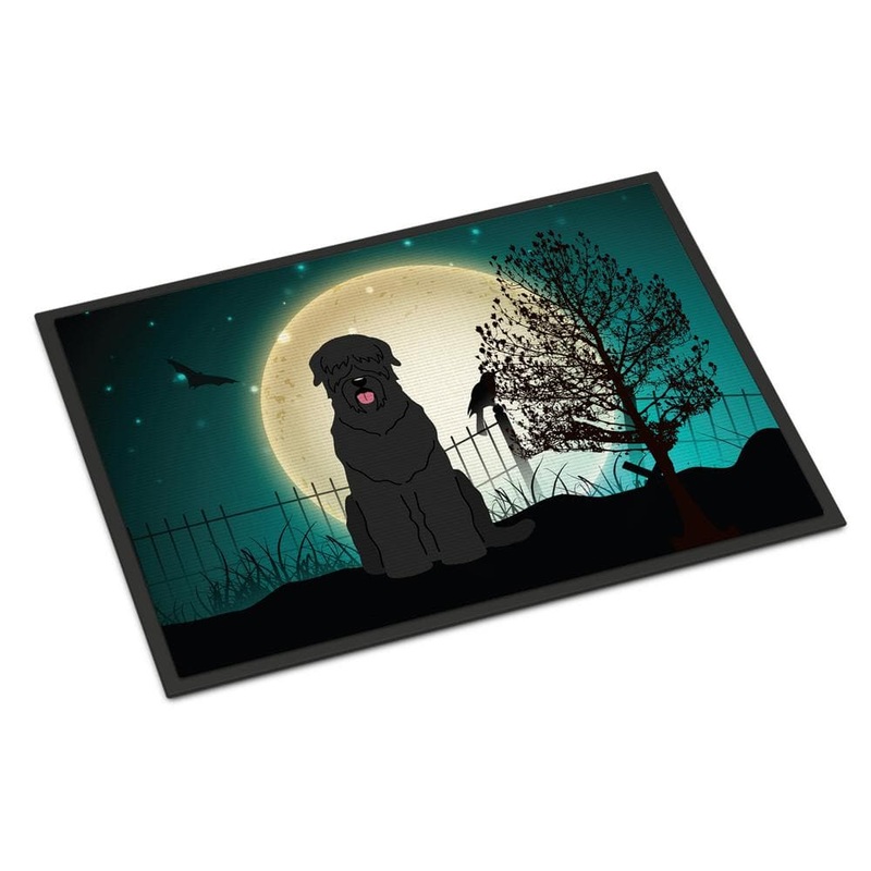 Caroline’s Treasures 18 in. x 27 in. Indoor/Outdoor Halloween Scary Black Terrier Door Mat BB2216MAT