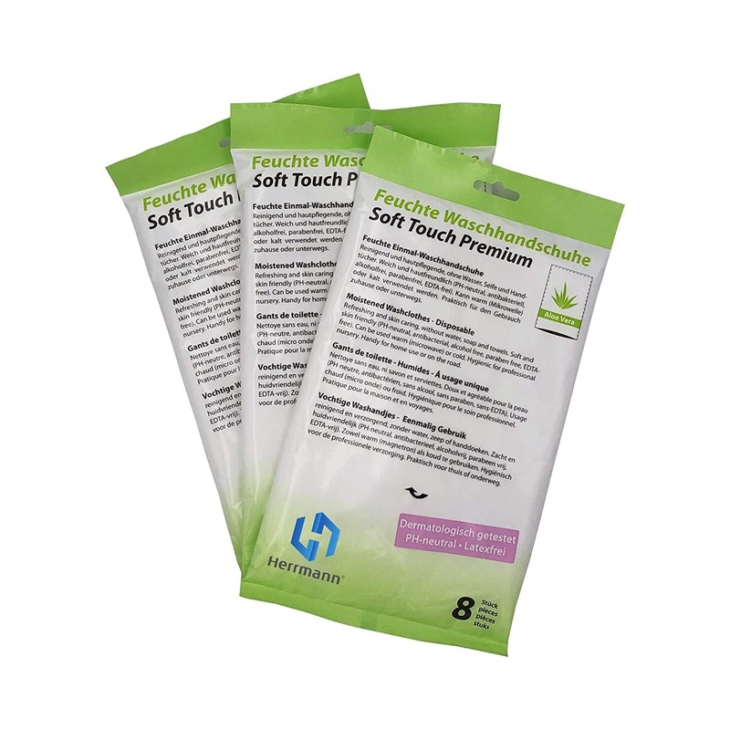 Soft Touch Premium THENWASKLOPEN aloe vera |96 pieces |Moisted one -off gloves |Ideal for trips and excursions 1 piece (96 pack)