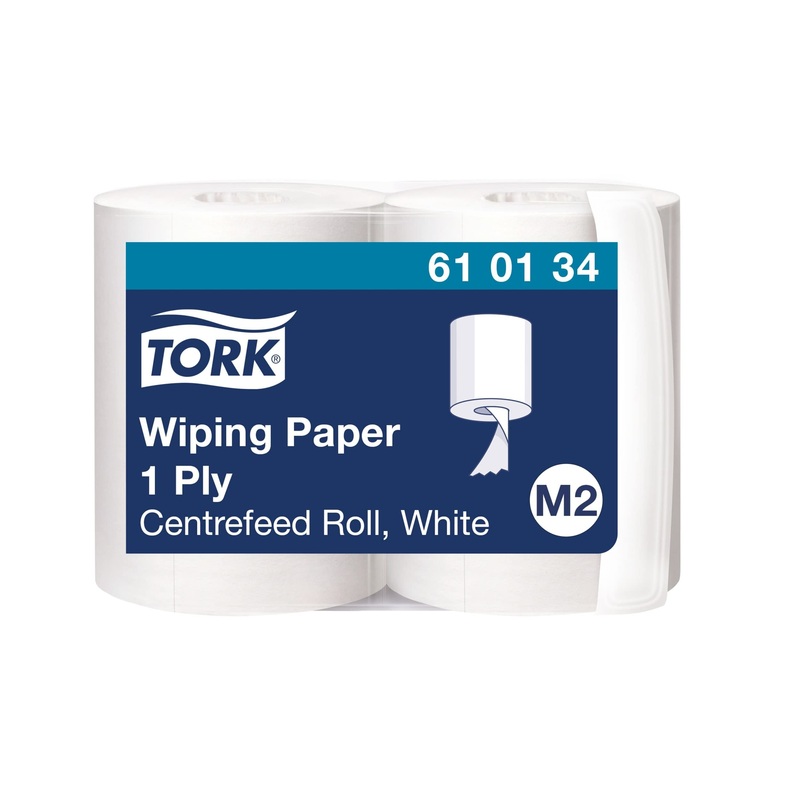 Tork Multipurpose Paper Wiping Cloths with Centrefeed White M2 Hand and Surface Cleaning 2 275 m 610134 2 x 275m White
