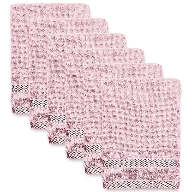 Weave Essentials – 6Pc ultrasoft & absorbent viscose wash gloves set | 15x20cm / 6x8inch | 100% cotton | Ideal as body wash makeup remover face cloths face towel | Colour: black