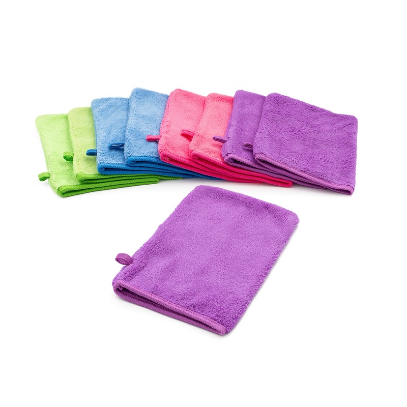 YSN Home Collection – Fluffy microfiber wash gloves washcloths 16x21cm – 8 pieces – 4 colors