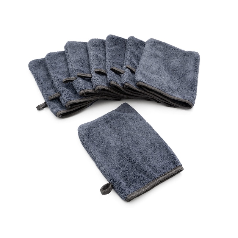 YSN Home Collection – Fluffy microfiber wash gloves washcloths 16x21cm – 8 pieces – grey