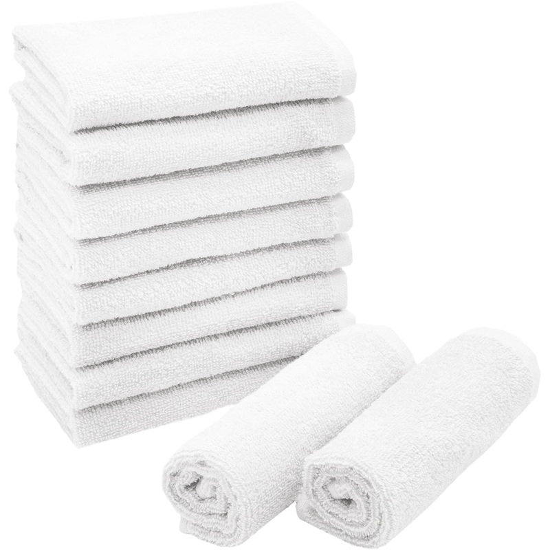 Zollner 10 -Set Seif towels in 30×30 cm – suction -strong and soft washcloths in white – with a practical hanger – washable up to 95 C – cotton – hotel quality 10x soap cloth white