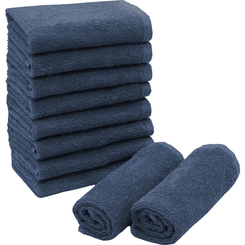 Zollner 10 Set Seifkerchen in 30×30 cm – Supernate and soft washcloths in dark blue – with a practical hanger – washable up to 60 C – cotton – hotel quality 10x soap cloth dark blue