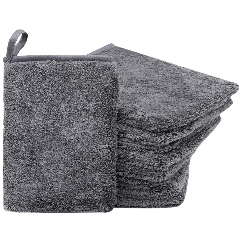 ZOLLNER24 set of 9 microfiber washcloths 16×21 cm anthracite grey 16×21 cm