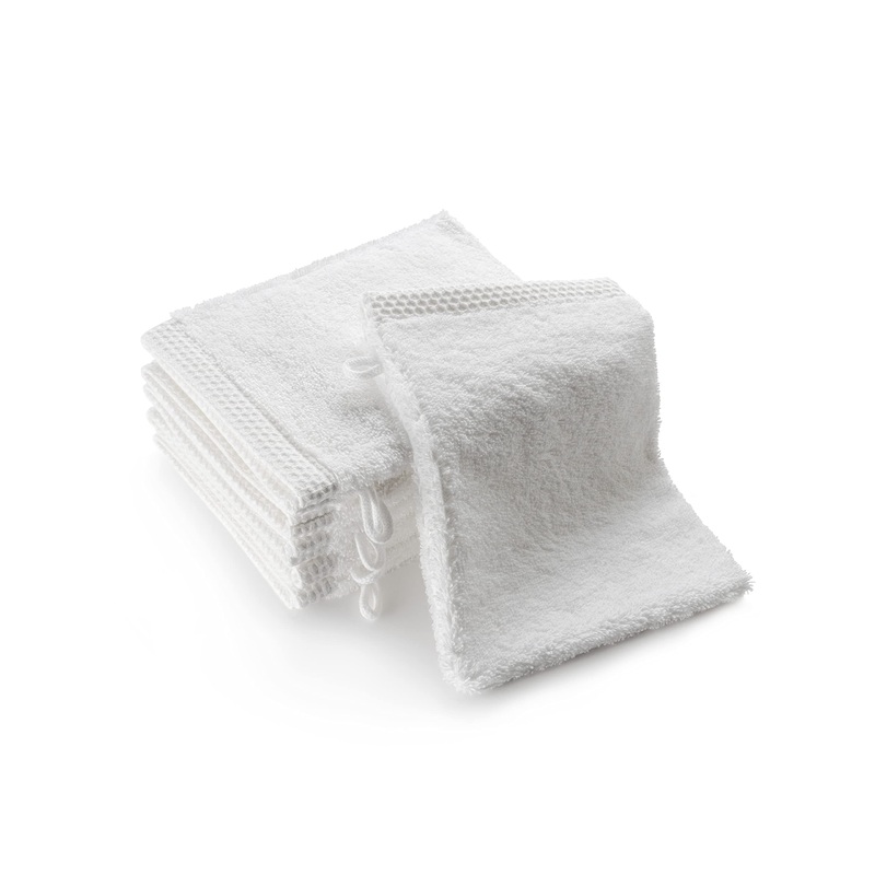 Sleepzen washcloths made of organic cotton white GOTS -certified 500Gr/m2 – washing gloves – Made in the UE – 6 -way pack soft and ecological