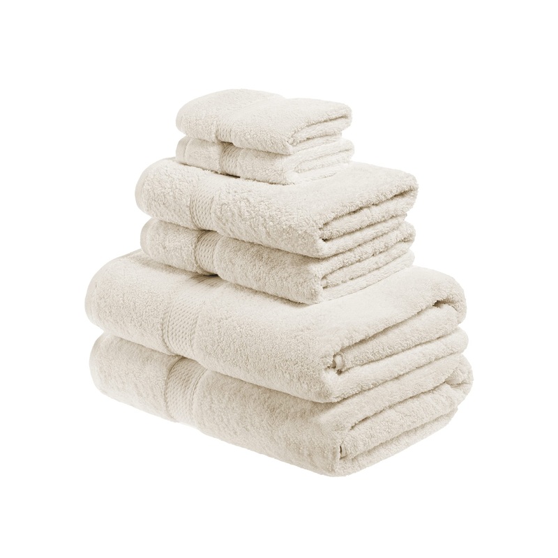 Superior 6-piece towel set made of Egyptian cotton contains 2 bath towels 2 towels 2 face towels/washcloths ultra-hooded luxury towels thick plush essentials guest resort spa cream