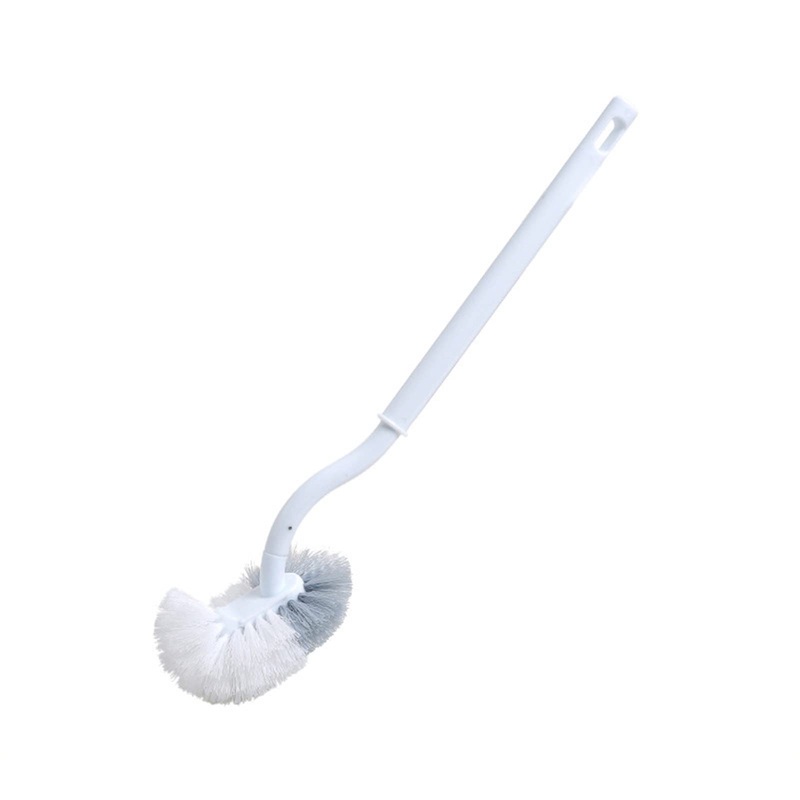 Toilet Bowl Brush and Holder Corner Cleaning Brushes Double Side Curved Plastic Brush Toilet Bathroom Long Handle Cleaning Supplies
