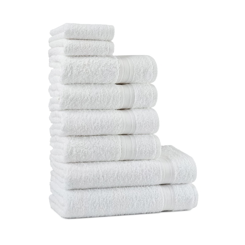 Tuist towels set white |%100 cotton towel set 8 partial |2x bath towels set 4x towels 2x guest towels |Soft and absorbent |Color: white 2 bath towels + 4 towels + 2 guest towels white