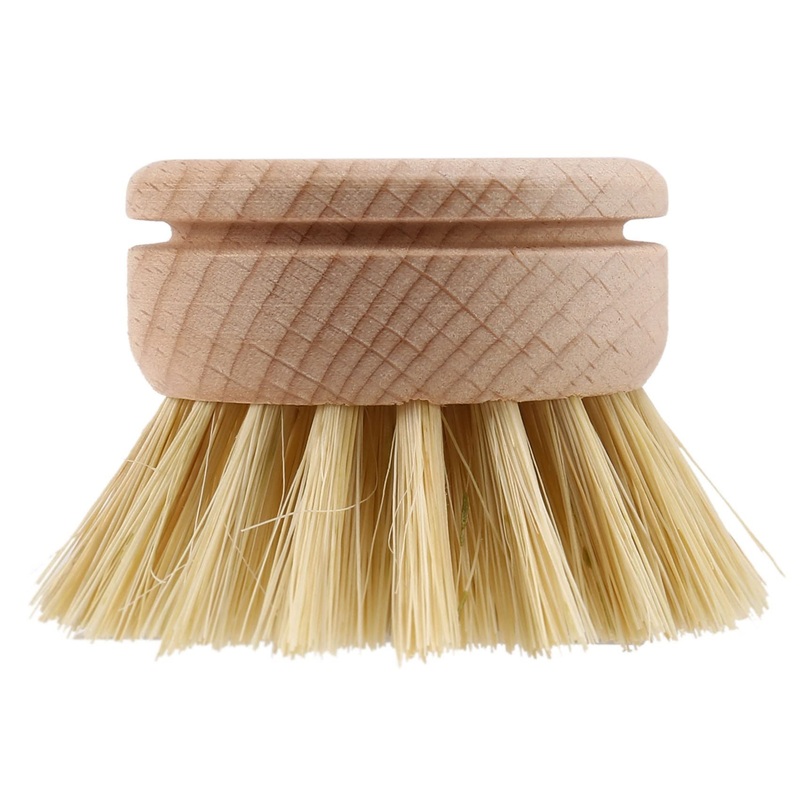 Yantan Washing Up Brush Dish Brush 6 Pcs Replacement Brush Heads Wooden Cleaning Dish Brush Refillable Kitchen Beech
