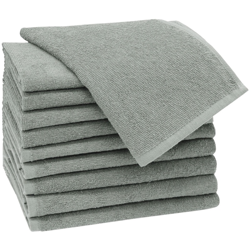 Zollner 10 Set guest towels in 30×50 cm – suction -strong and soft guest towels in light gray – with a practical hanger – washable up to 60 C – cotton – hotel quality 10x guest towels light gray