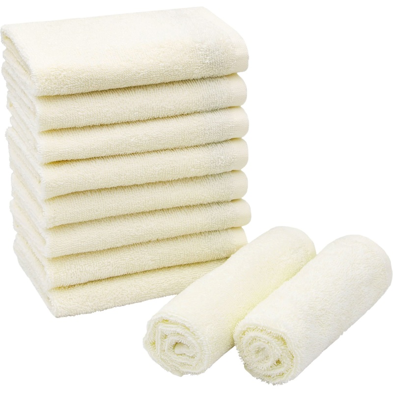 Zollner 10 Set Seif towels in 30×30 cm – suction -strong and soft washcloths in beige – with a practical hanger – washable up to 60 C – cotton – hotel quality 10x soap cloths beige