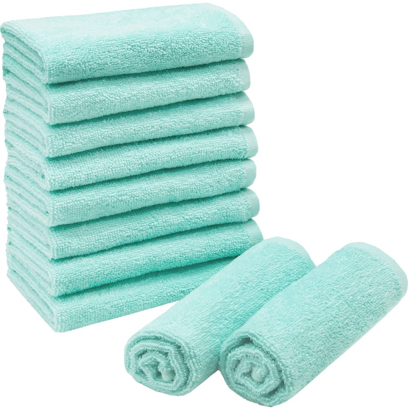 Zollner 10 -Set Seif towels in 30×30 cm – Supernate and soft washcloths in MINT – with a practical hanger – washable up to 60 C – cotton – hotel quality 10x Seiftsch che MINT