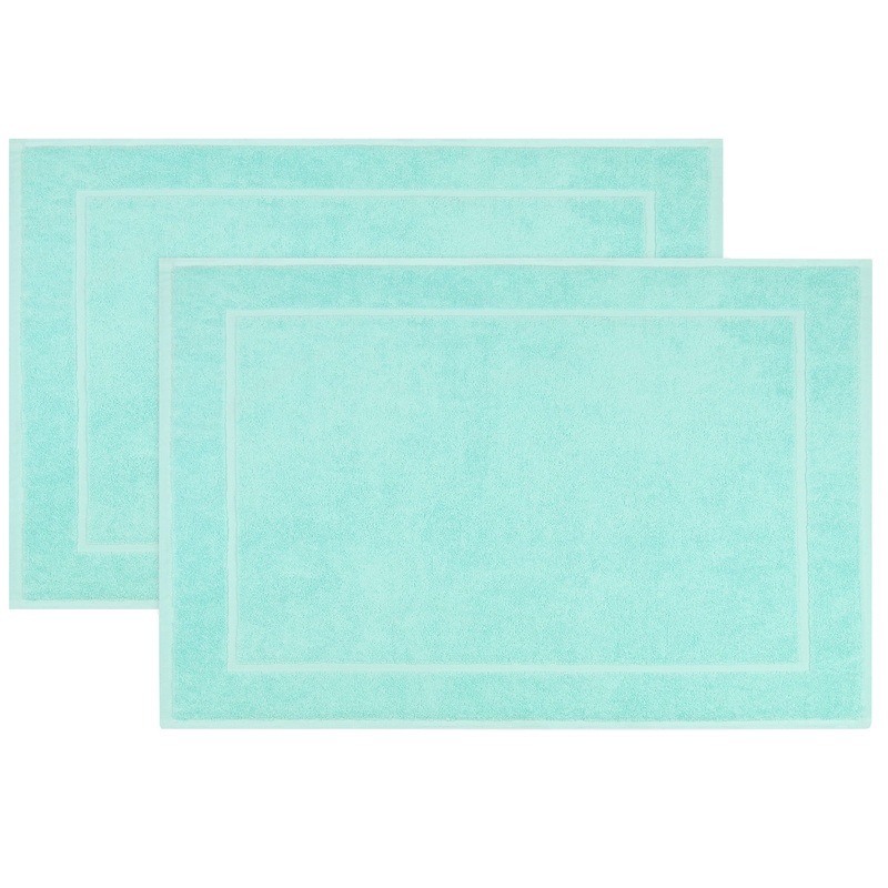 Zollner 2 Set Bath templates in 50×70 cm – Supernate and soft swimmats in MINT – pleasant massage effect – washable up to 60 C – Suitable for underfloor heating – cotton – hotel quality 2x bathroom mats