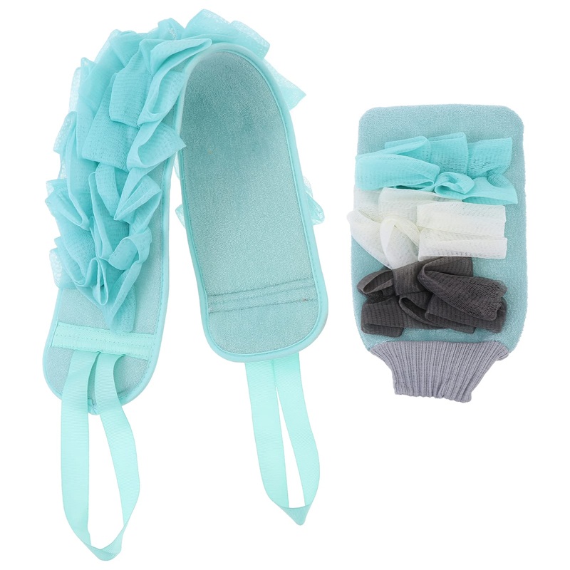 1set Bath Towel Body Scrub Gloves Bath Sponge Puff Powder Applicator Loofah Back Scrubber Back Scrubber Strap Bath Shower Loofah Pouf Sponge Bath Preparations Bathroom Amenities