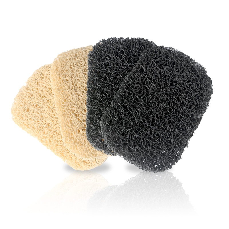 4PCS Soap Saver, Self Draining Pads for Soap Lift Dish, Bar Soap Saver Holder for Shower, Soaps Savers Tray Mat for Bathroom, 2 Beige, 2 Gray 2 Beige + 2 White