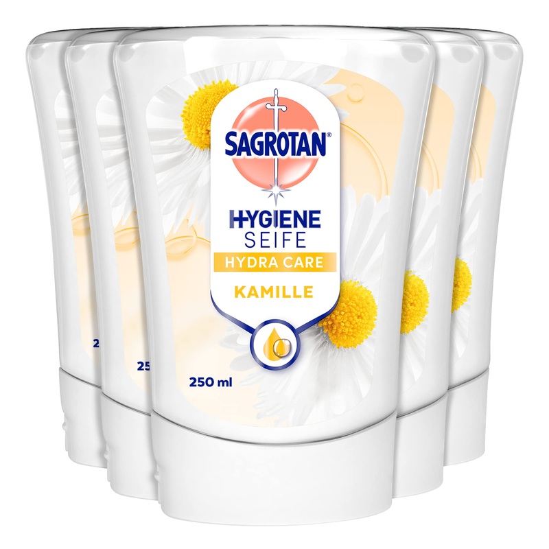 Sagrotan no-touch fuss flower and chamomile-for the automatic soap dispenser-5 x 250 ml hand soap chamomile 250 ml (5 Pack)