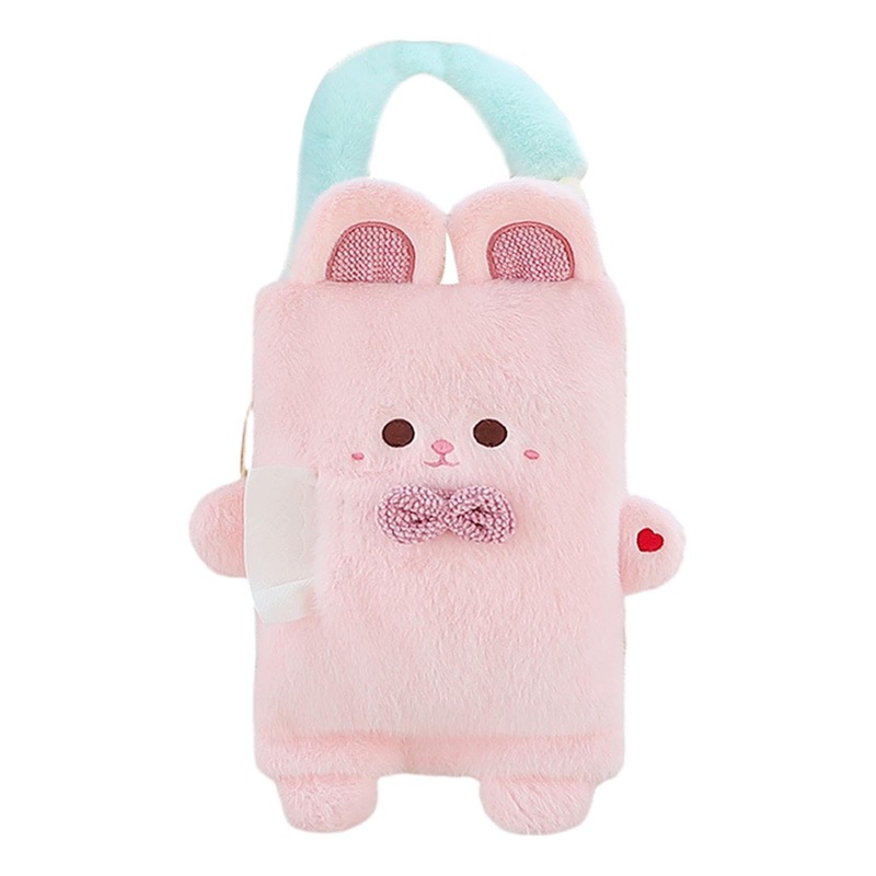 Shakven Plush Car Tissue Holder | Cartoon Animal Tissue Dispenser Holder for SUV Back Seat – Car Headrest Tissue Organizer Boxes for SUV RV Convertible Car Pink