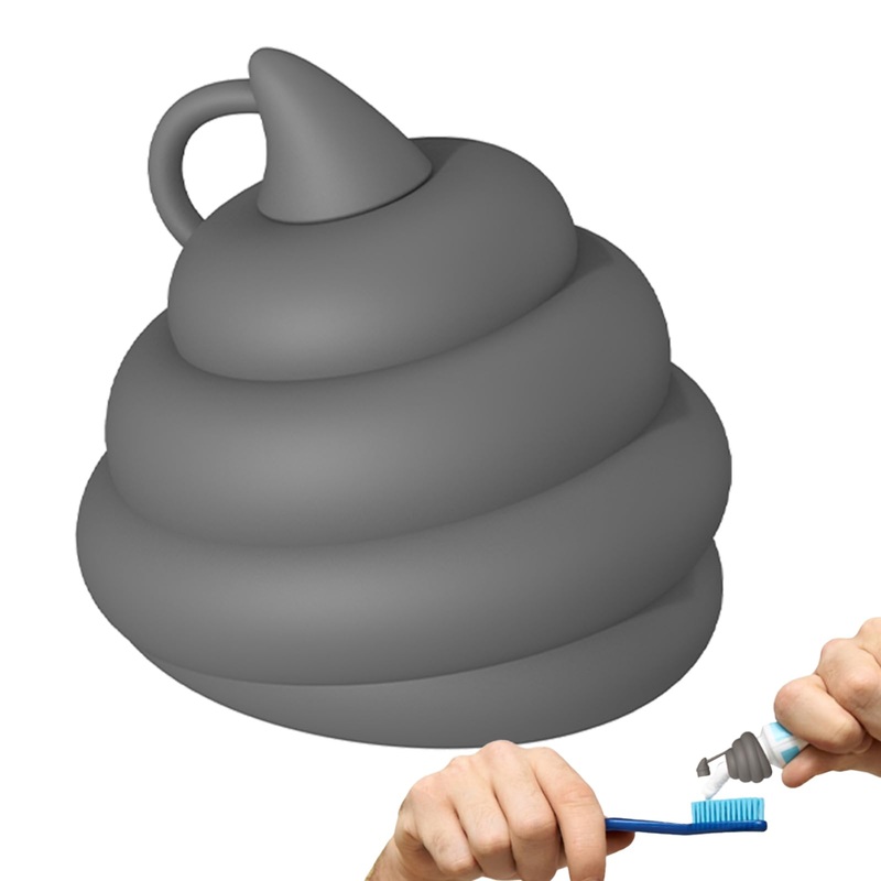 Silicone Toothpaste Cover – Creative Dog Toothpaste Toppers Squeezer | Odorless Toothpaste Cover Bathroom Accessories Exquisite Self Closing Toothpaste Caps for Family and Friends Stronrive Gray