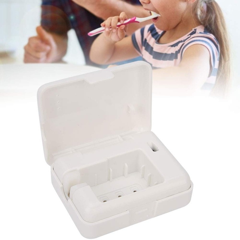 Toothbrush Holder Toothbrush Sterilizer Portable Wall-Mounted Ultraviolet Toothbrush Head Sterilizer UV Disinfection Case(White)