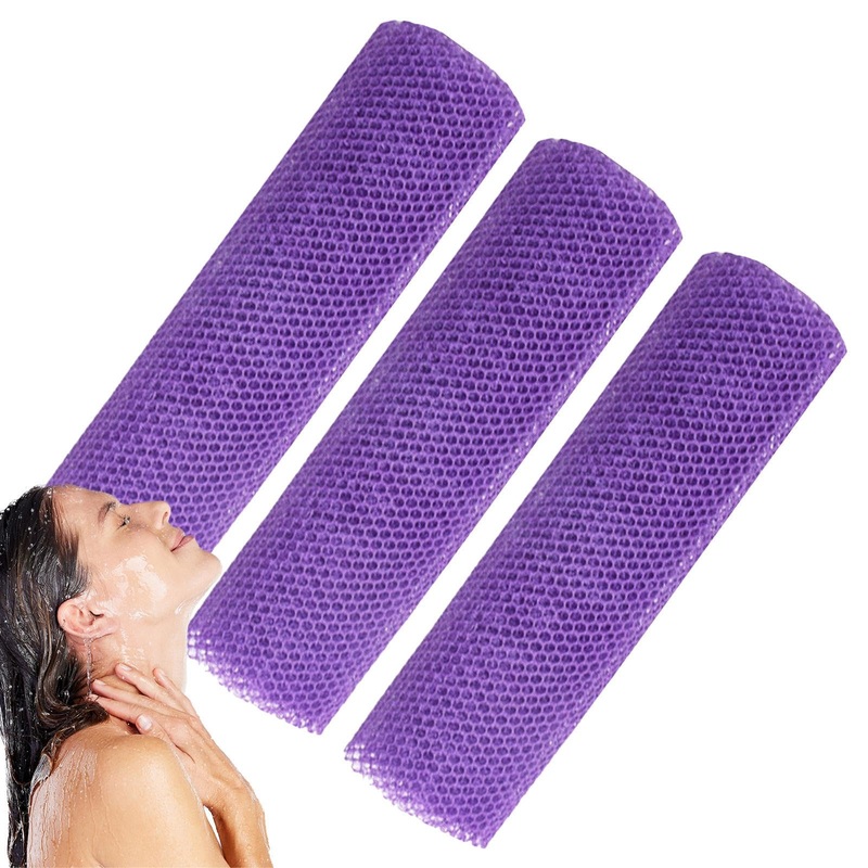 Tuxxjzm African Bath Sponge – African Mesh Cloth Net Scrubber Bath Towel Dead Skin Removal Bath Sponges for Women & Men Purple