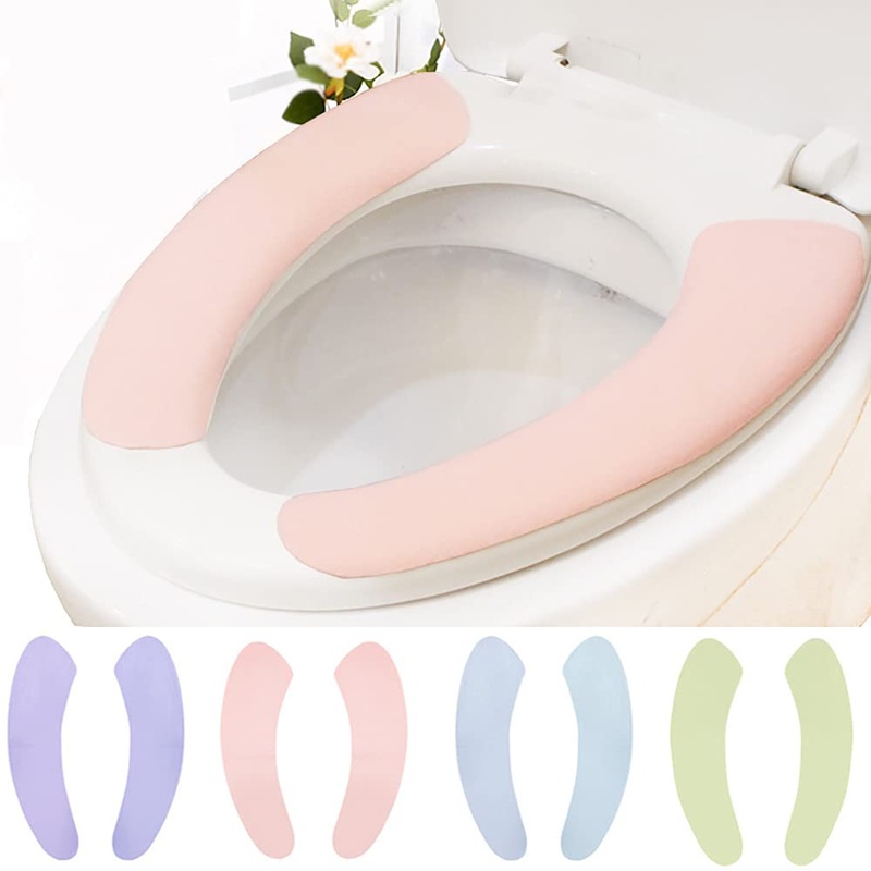 4 Set Bathroom Warmer Toilet Seat Cover Pads Washable and Reusable Cushion