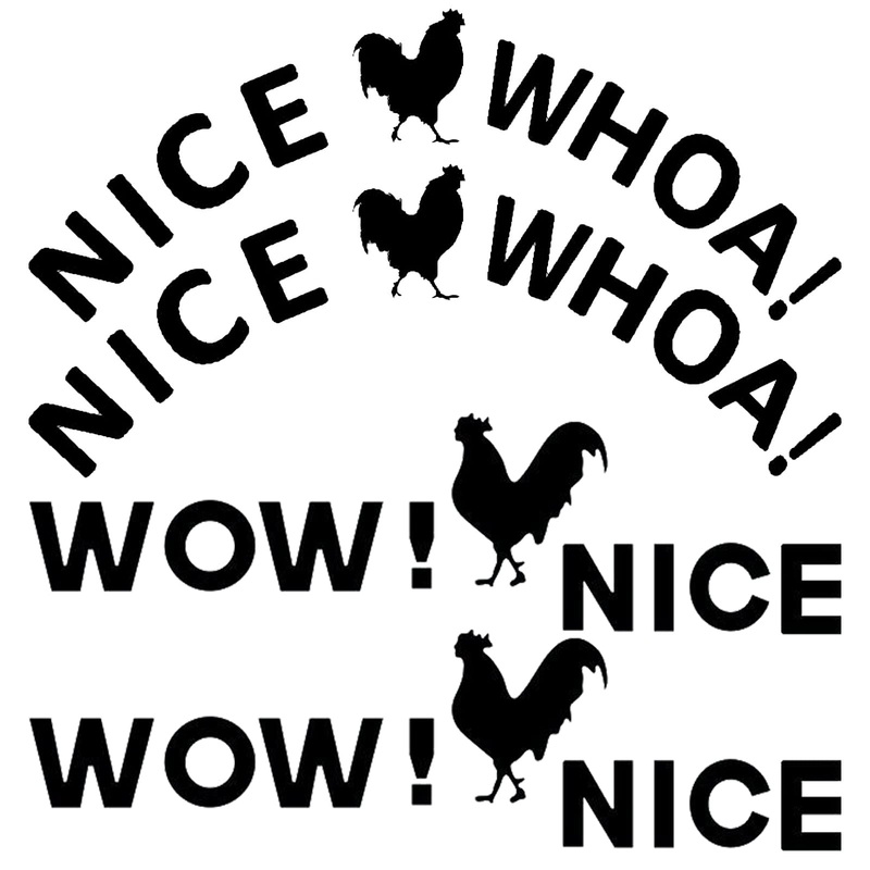 4Pieces Toilet Stickers Whoa Nice Rooster Toilet Sticker Funny for Toilet Lid Bathroom Decals