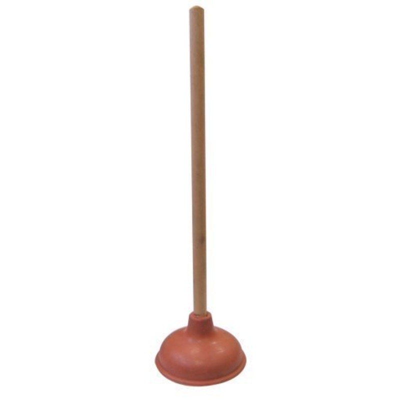 PWWDADA Supply Guru Heavy Duty Force Cup Rubber Toilet Plunger with a Long Wooden Handle to Fix Clogged Toilets and Drains (18″, 1) (Original Version)